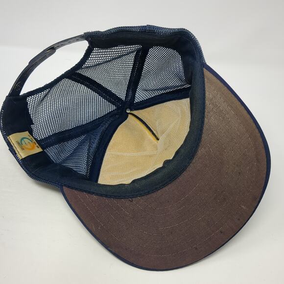 Space Shuttle Snapback Trucker Hat Blue One Size Mesh Back Speedway Vintage - Picture 7 of 10